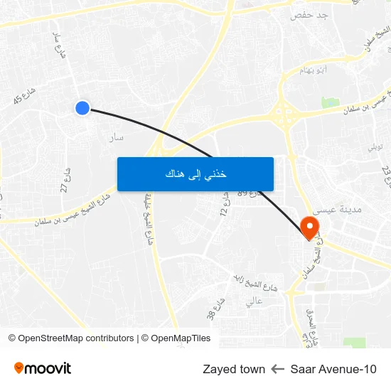 Saar Avenue-10 to Zayed town map