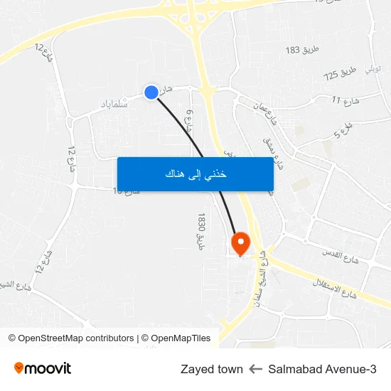 Salmabad Avenue-3 to Zayed town map