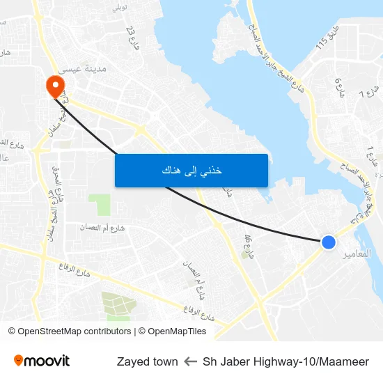 Sh Jaber Highway-10/Maameer to Zayed town map