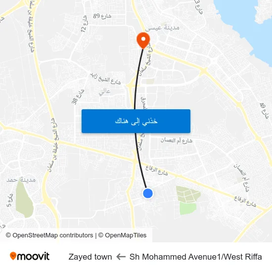 Sh Mohammed Avenue1/West Riffa to Zayed town map