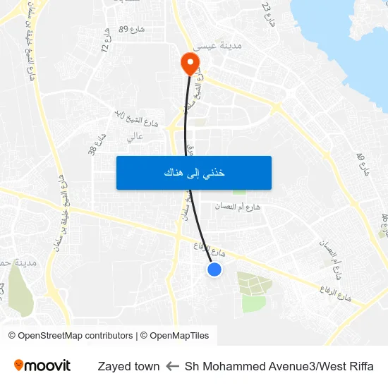 Sh Mohammed Avenue3/West Riffa to Zayed town map