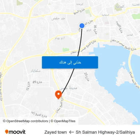 Sh Salman Highway-2/Salihiya to Zayed town map