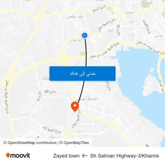 Sh Salman Highway-3/Khamis to Zayed town map