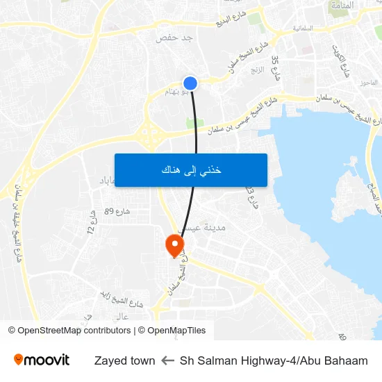 Sh Salman Highway-4/Abu Bahaam to Zayed town map