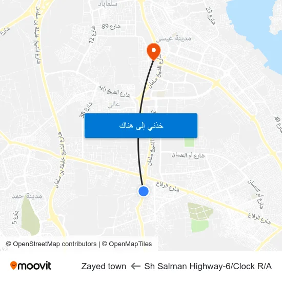Sh Salman Highway-6/Clock R/A to Zayed town map
