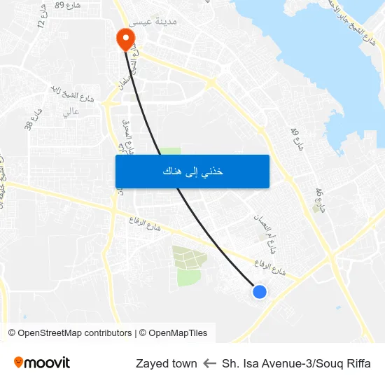 Sh. Isa Avenue-3/Souq Riffa to Zayed town map