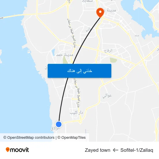 Sofitel-1/Zallaq to Zayed town map