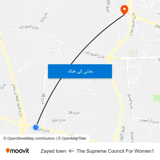 The Supreme Council For Women1 to Zayed town map
