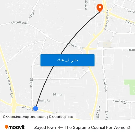 The Supreme Council For Women2 to Zayed town map
