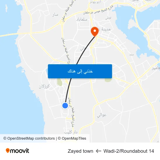 Wadi-2/Roundabout 14 to Zayed town map