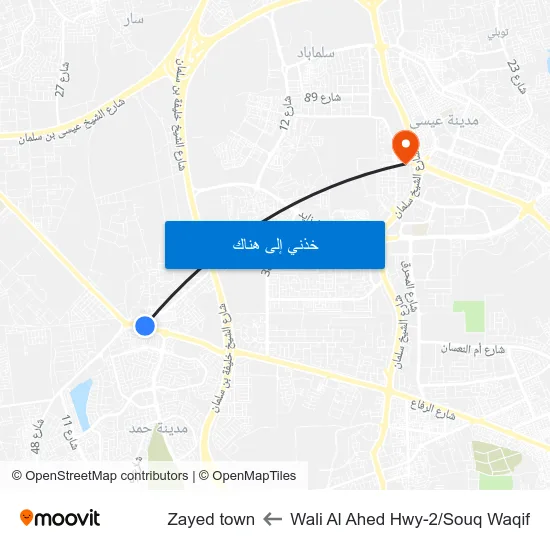 Wali Al Ahed Hwy-2/Souq Waqif to Zayed town map