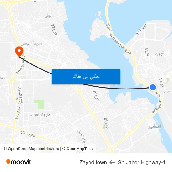 Sh Jaber Highway-1 to Zayed town map