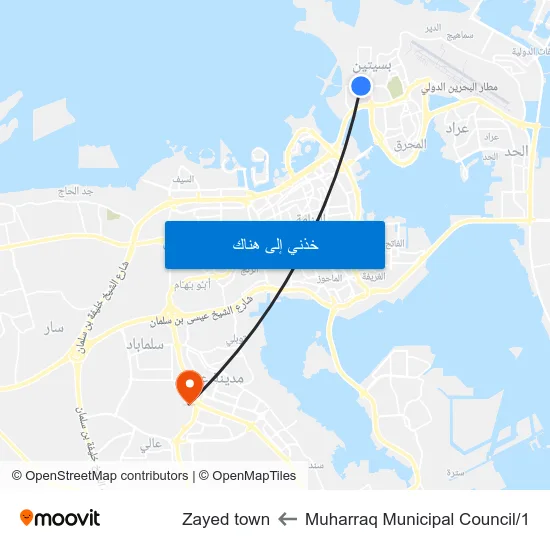 Muharraq Municipal Council/1 to Zayed town map
