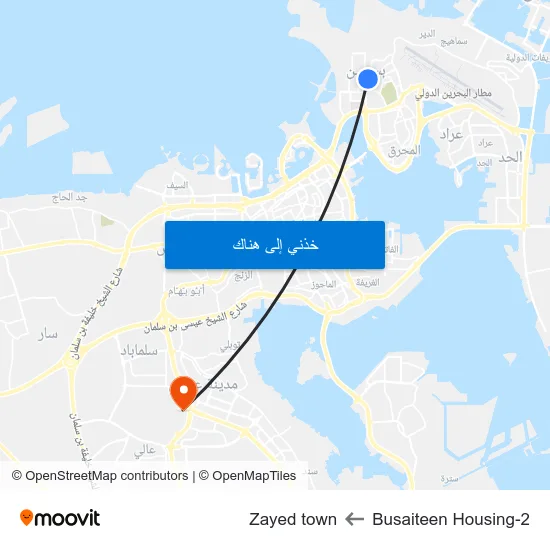Busaiteen Housing-2 to Zayed town map