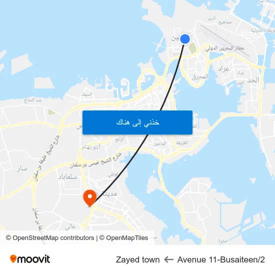 Avenue 11-Busaiteen/2 to Zayed town map