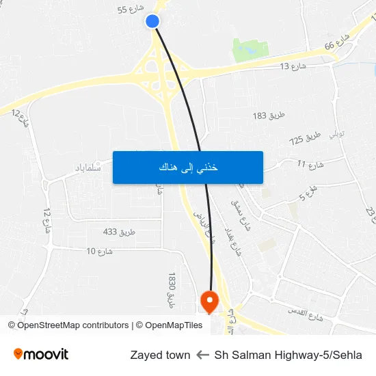 Sh Salman Highway-5/Sehla to Zayed town map