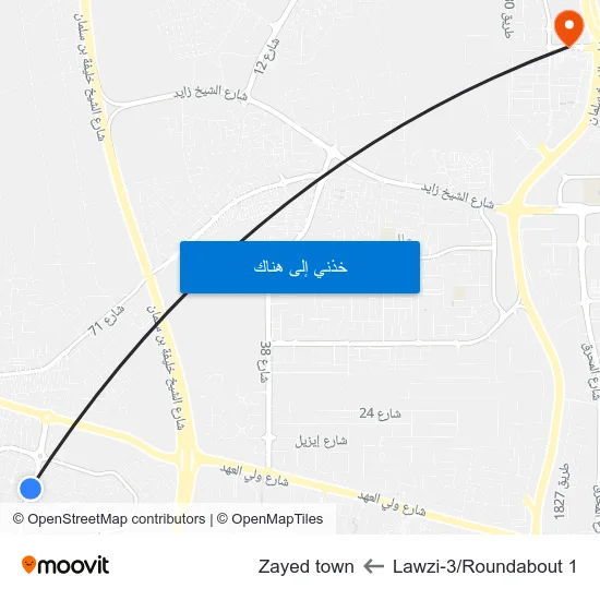 Lawzi-3/Roundabout 1 to Zayed town map