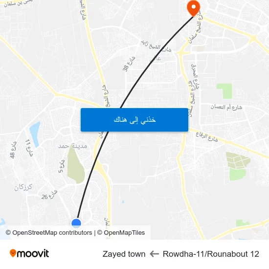 Rowdha-11/Rounabout 12 to Zayed town map