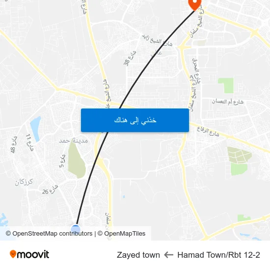 Hamad Town/Rbt 12-2 to Zayed town map