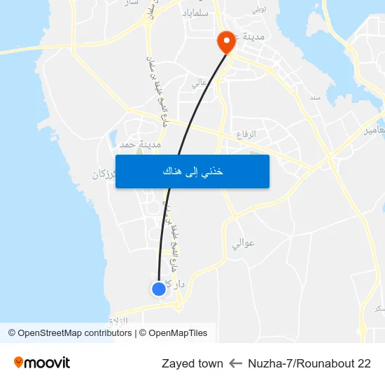 Nuzha-7/Rounabout 22 to Zayed town map