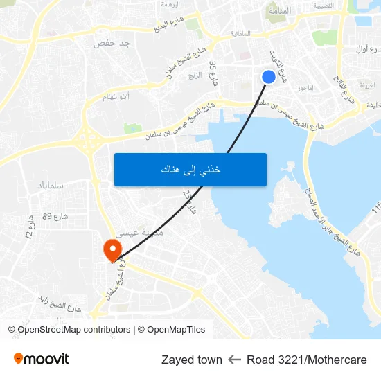 Road 3221/Mothercare to Zayed town map
