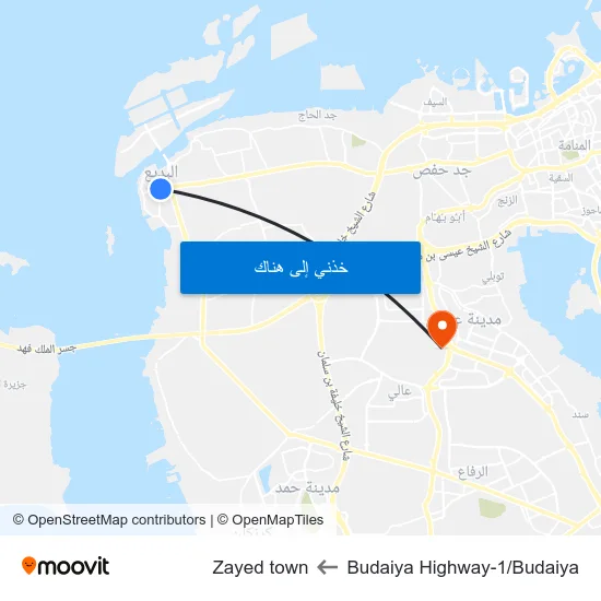 Budaiya Highway-1/Budaiya to Zayed town map