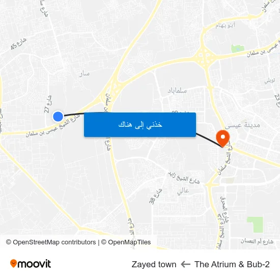 The Atrium & Bub-2 to Zayed town map
