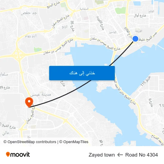 Road No 4304 to Zayed town map