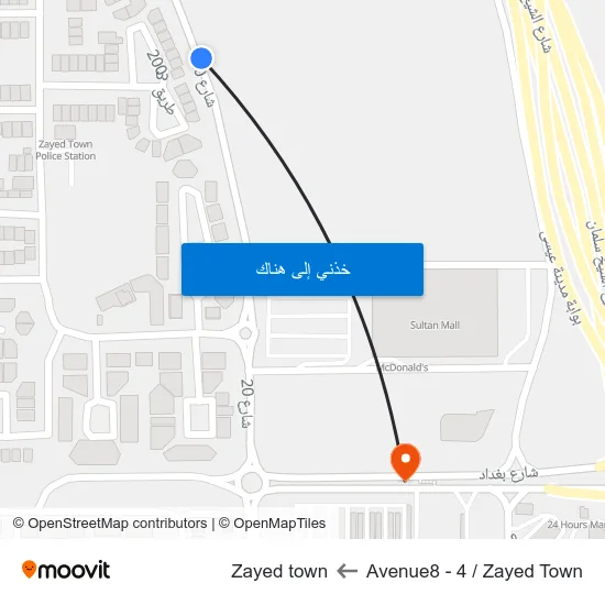 Avenue8 - 4 / Zayed Town to Zayed town map