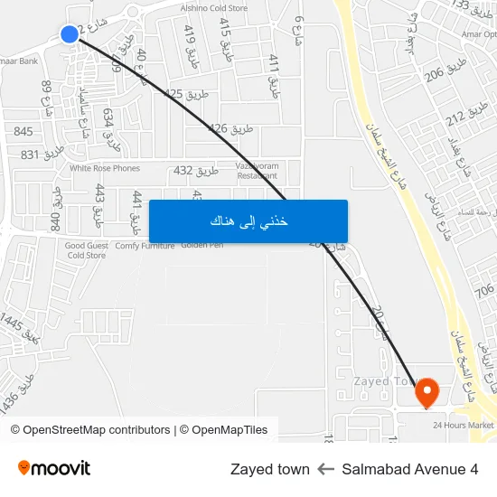 Salmabad Avenue 4 to Zayed town map