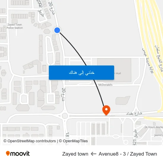 Avenue8 - 3 / Zayed Town to Zayed town map