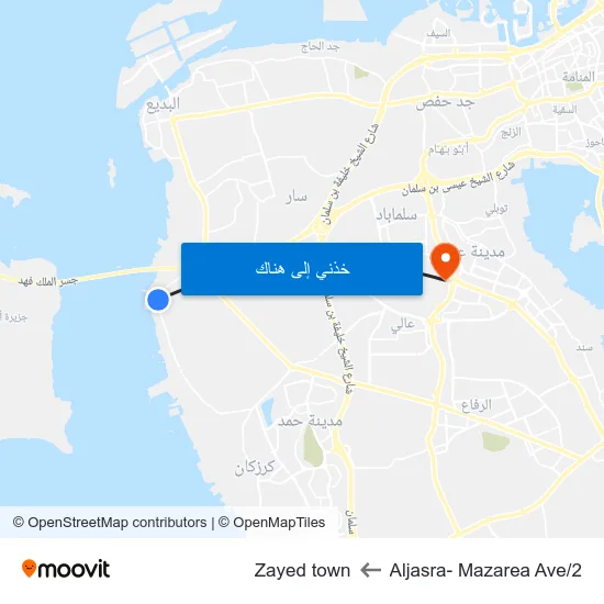 Aljasra- Mazarea Ave/2 to Zayed town map