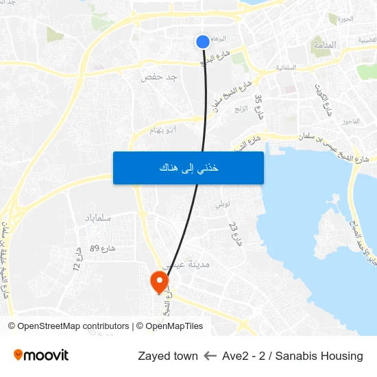 Ave2 - 2 / Sanabis Housing to Zayed town map