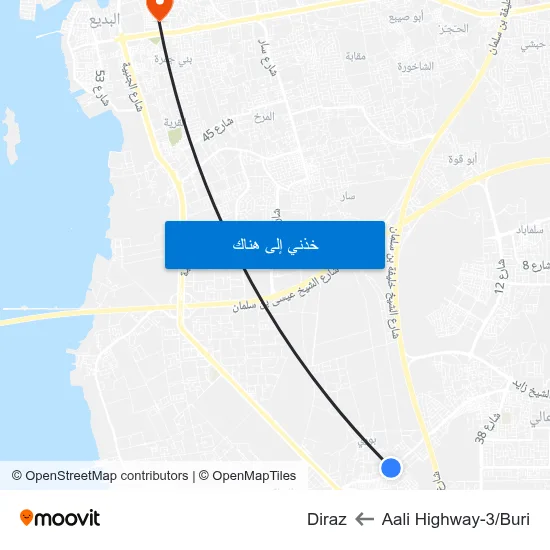 Aali Highway-3/Buri to Diraz map