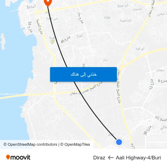 Aali Highway-4/Buri to Diraz map