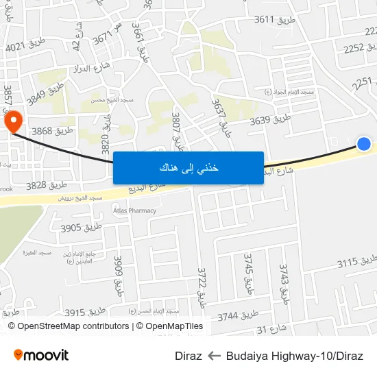 Budaiya Highway-10/Diraz to Diraz map