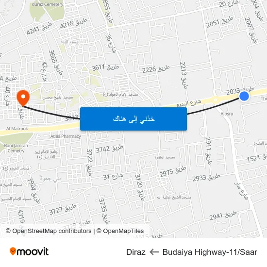 Budaiya Highway-11/Saar to Diraz map