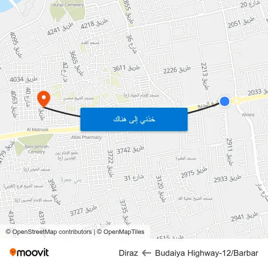 Budaiya Highway-12/Barbar to Diraz map