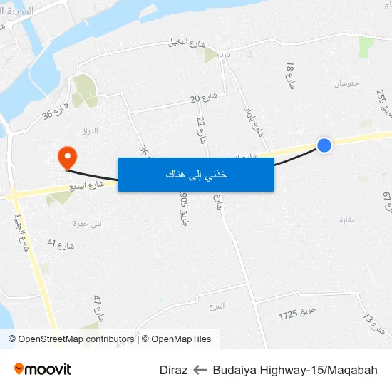 Budaiya Highway-15/Maqabah to Diraz map