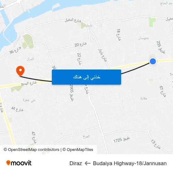 Budaiya Highway-18/Jannusan to Diraz map