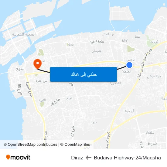 Budaiya Highway-24/Maqsha to Diraz map