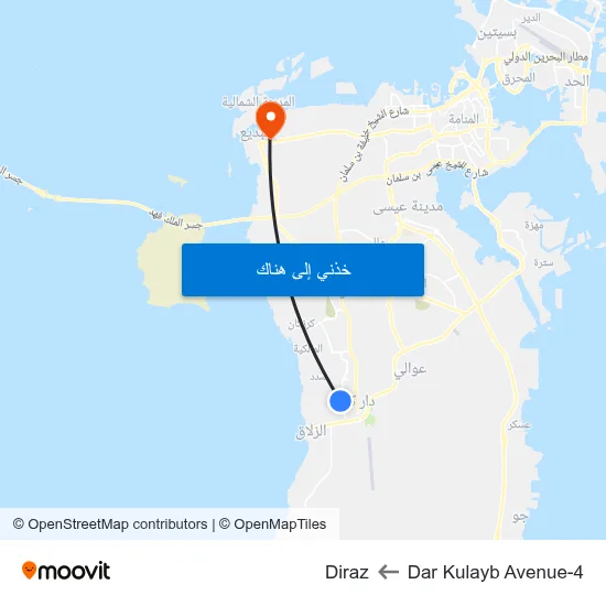 Dar Kulayb Avenue-4 to Diraz map