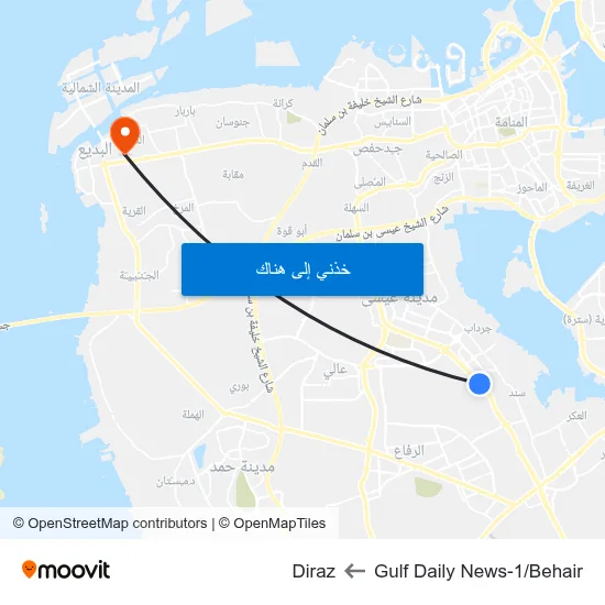 Gulf Daily News-1/Behair to Diraz map