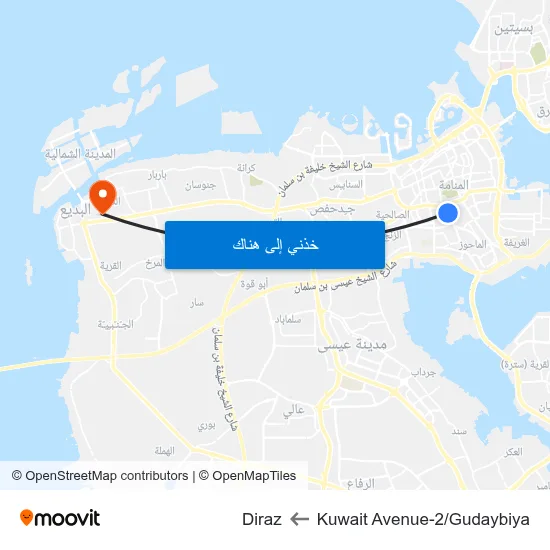 Kuwait Avenue-2/Gudaybiya to Diraz map