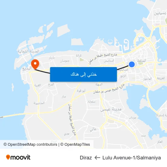 Lulu Avenue-1/Salmaniya to Diraz map