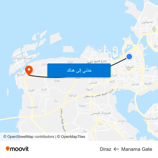 Manama Gate to Diraz map