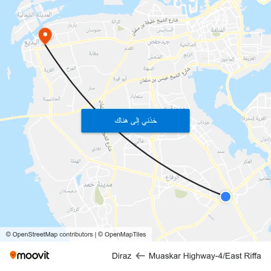 Muaskar Highway-4/East Riffa to Diraz map