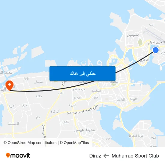 Muharraq Sport Club to Diraz map