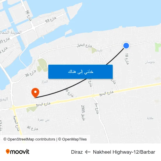 Nakheel Highway-12/Barbar to Diraz map