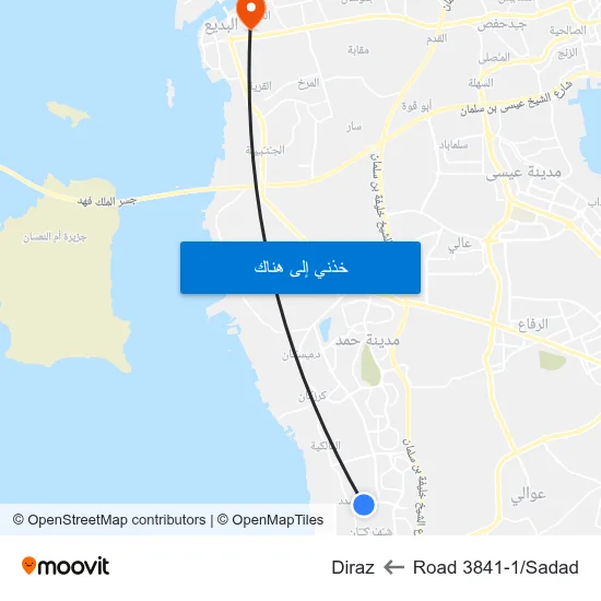 Road 3841-1/Sadad to Diraz map